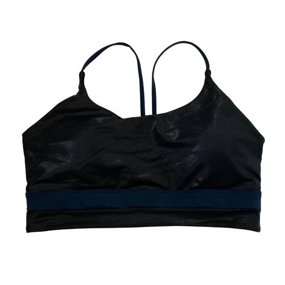 ZYIA Active Strappy Metallic Padded Sports Bra - Size Large - Picture 1 of 7